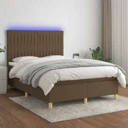 vidaXL Sommier à lattes avec LED 140x200 cm - Marron foncé