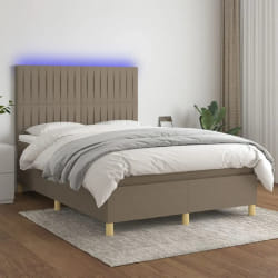 VIDAXL Sommier LED Taupe 140x200