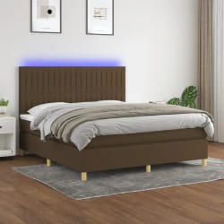 vidaXL Sommier LED - Marron foncé