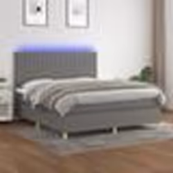 vidaXL Sommier à lattes de lit et matelas et LED Gris foncé 180x200 cm - 180 x 200 cm