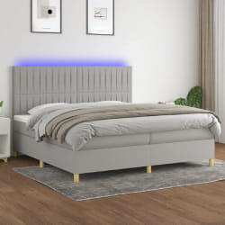 VIDA XL Sommier à lattes et LED - Gris clair