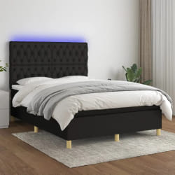 VIDAXL LED Upholstered Bed Frame