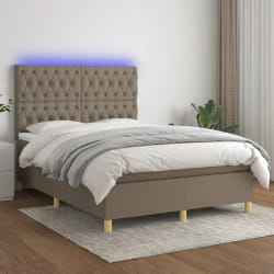 VidaXL Sommier à lattes et matelas LED - Taupe