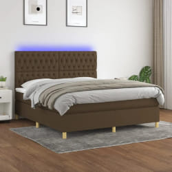 vidaXL Sommier LED 160x200 cm - Marron foncé