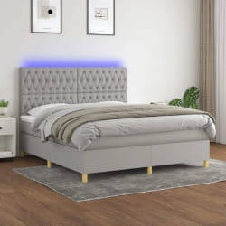 vidaXL Sommier LED 180x200 - Gris clair