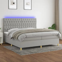 Lit VidaXL 200x200 cm - Gris clair