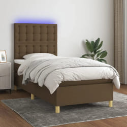 vidaXL Sommier à lattes - Marron foncé 80x200 cm LED