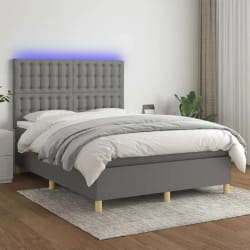 VidaXL Sommier à lattes LED 140x190 cm Gris foncé