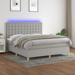VidaXL Sommier à lattes LED - Gris clair