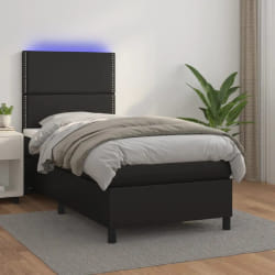 VidaXL Sommier à lattes avec LED - 100x200 cm Noir