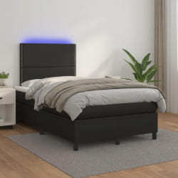 vidaXL Sommier LED Noir 120x200 cm