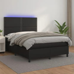 VidaXL Sommier LED Noir 140x200 cm