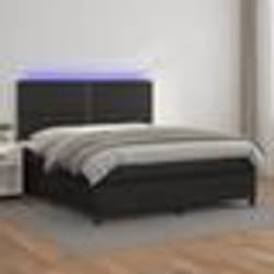 vidaXL Sommier à lattes de lit avec matelas et LED Noir 180x200 cm - 180 x 200 cm