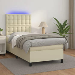 vidaXL Sommier LED Crème 100x200 cm