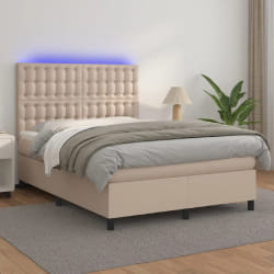 vidaXL Sommier à lattes LED Cappuccino 140x190 cm
