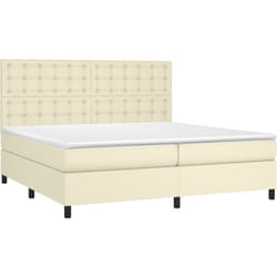 Sommier À Lattes De Lit Avec Matelas Et Led Crème 200x200 Cm Vidaxl