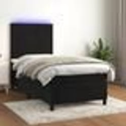 vidaXL Sommier à lattes de lit et matelas LED Noir 100x200 cm Velours - 100 x 200 cm