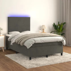 VIDAXL Sommier à lattes - LED Gris foncé