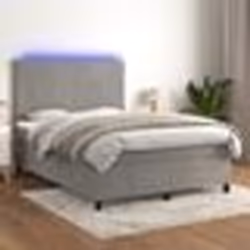 vidaXL Sommier à lattes de lit avec matelas LED Gris clair 140x190 cm - 140 x 190 cm
