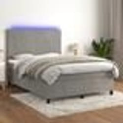 vidaXL Sommier à lattes de lit avec matelas LED Gris clair 140x190 cm - 140 x 190 cm