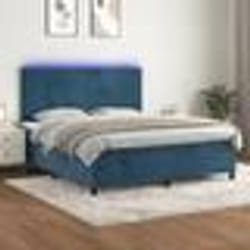 vidaXL Sommier à lattes de lit avec matelas LED Bleu foncé 160x200 cm - 160 x 200 cm