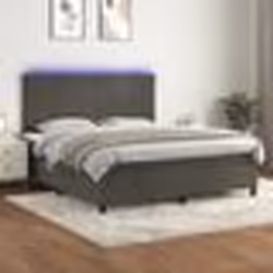 vidaXL Sommier à lattes de lit avec matelas LED Gris foncé 180x200 cm - 180 x 200 cm