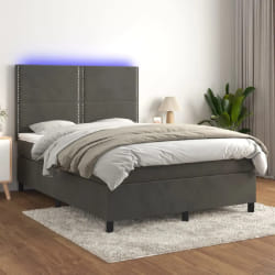 VIDAXL vidaXL Sommier LED 140x190 cm - Gris Foncé