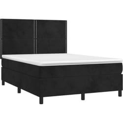 Vidaxl - Sommier À Lattes De Lit Matelas Et Led Noir 140x190 Cm Velours