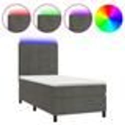 vidaXL Sommier à lattes de lit et matelas et LED Gris foncé 90x190 cm - 90 x 190 cm