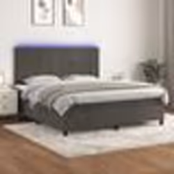 vidaXL Sommier à lattes de lit matelas et LED Gris foncé 180x200 cm - 180 x 200 cm
