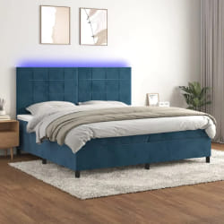 vidaXL Sommier à lattes avec LED 200x200 - Bleu foncé