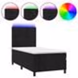 vidaXL Sommier à lattes de lit avec matelas LED Noir 100x200cm Velours - 100 x 200 cm