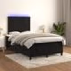 vidaXL Sommier à lattes de lit avec matelas LED Noir 120x200cm Velours - 120 x 200 cm