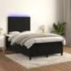 vidaXL Sommier à lattes de lit avec matelas LED Noir 120x200cm Velours - 120 x 200 cm