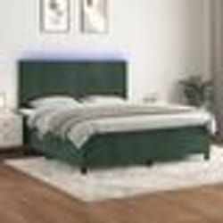 vidaXL Sommier à lattes de lit avec matelas LED Vert foncé 160x200 cm - 160 x 200 cm