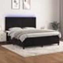 vidaXL Sommier à lattes de lit avec matelas LED Noir 180x200cm Velours - 180 x 200 cm