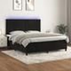 vidaXL Sommier à lattes de lit avec matelas LED Noir 180x200cm Velours - 180 x 200 cm