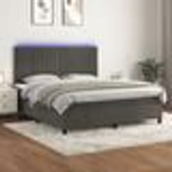 vidaXL Sommier à lattes de lit matelas et LED Gris foncé 180x200 cm - 180 x 200 cm