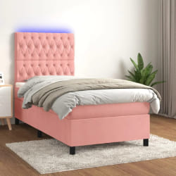 vidaXL Sommier et LED 80x200 cm - Rose