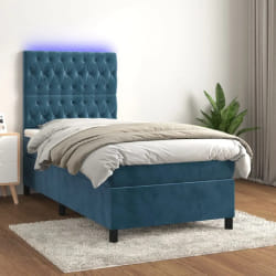 vidaXL Sommier à lattes LED Bleu foncé 100x200 cm