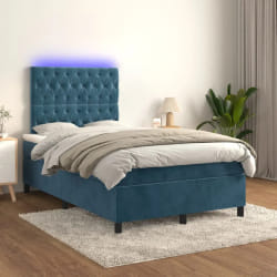 vidaXL Sommier à lattes de lit 120x200 cm Velours Bleu foncé