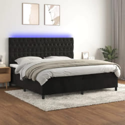 vidaXL Sommier LED avec matelas - Noir