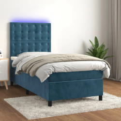 titulo: Vidaxl Sommier a lattes LED - Bleu foncé 80x200 cm