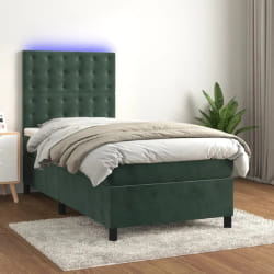 VIDAXL Sommier à lattes avec LED Vert foncé 100x200cm