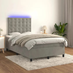 VidaXL Sommier et matelas LED 120x200 cm Gris clair