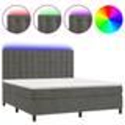 vidaXL Sommier à lattes de lit matelas et LED Gris foncé 160x200 cm - 160 x 200 cm