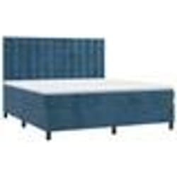 vidaXL Sommier à lattes de lit matelas et LED Bleu foncé 180x200 cm - 180 x 200 cm