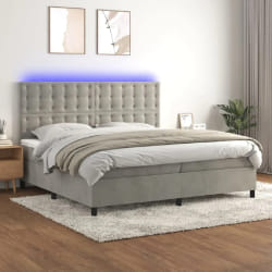 vidaXL Sommier 200x200 - Gris clair