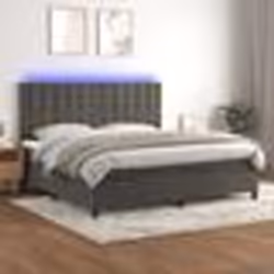 vidaXL Sommier à lattes de lit matelas et LED Gris foncé 200x200 cm - 200 x 200 cm