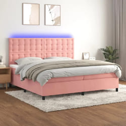 vidaXL Sommier à Lattes et LED Rose